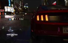 Ford Mustang under the rain
