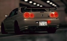 Nissan in heavy rain