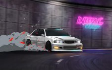 White Toyota drifting