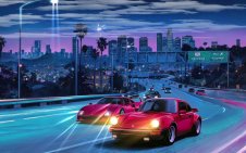 Retro Porsche and Ferrari