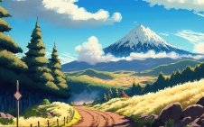 Anime Mountain Landscape