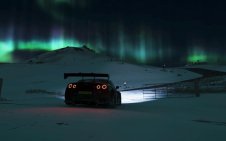 Sports Car Nissan GT-R parked  near the road