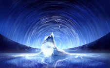 Hatsune Miku under Night Starry River