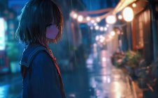 Alone in the Night Rain