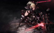 Alter Saber on Motorcycle