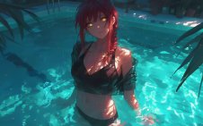 Quiet Poolside with Makima