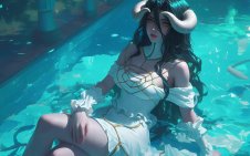 Albedo in the pool (Overlord)