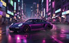 Purple Porsche in Tokyo