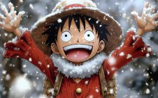 Child Luffy in winter
