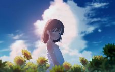 Girl Among Sunflowers