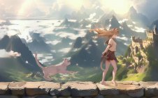 Girl & Cat Wandering Journey