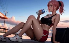 Sunset Workout Beauty