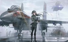 Fighter Jet Girl in Rain