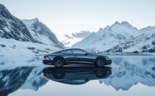 Audi on frozen lake