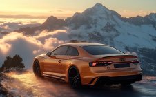 Audi A5 in mountains