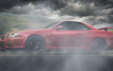 Nissan GT-R on the road