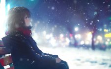 Winter Girl Silent Snowfall