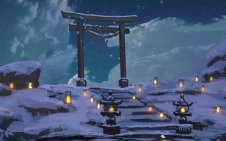Snowlit Torii Gate