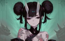 Tattooed Oni Girl
