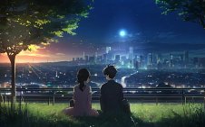 Couple Watching Night City