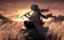 Fantasy Flute Sunset Scene