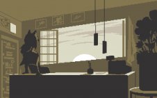 Deltarune Cliff Sunset Shop