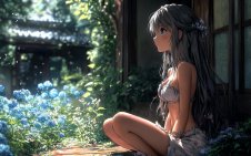 serene anime girl