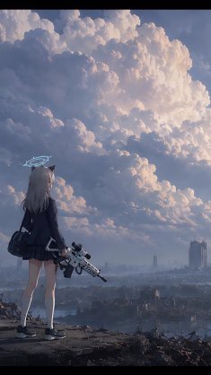 shiroko beyond the megacity ruins live wallpaper