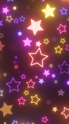colorful neon stars live wallpaper
