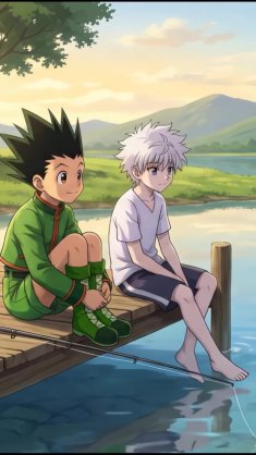 gon & killua fishing day live wallpaper