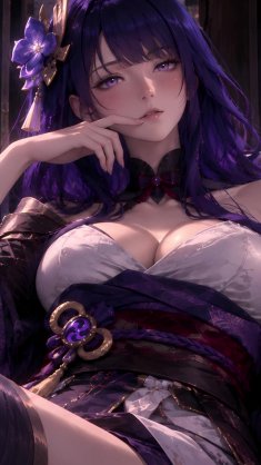raiden shogun violet evening live wallpaper