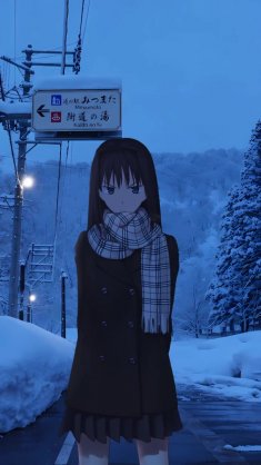 aozaki aoko snowbound evening live wallpaper