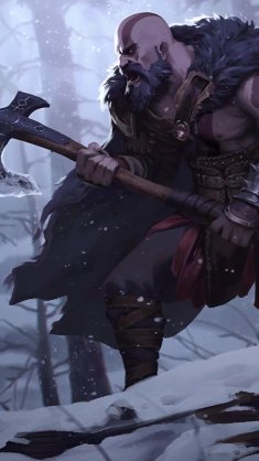 kratos & atreus winter hunt live wallpaper