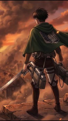 levi facing the titan live wallpaper