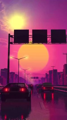 the drive on the road at sunset live wallpaper