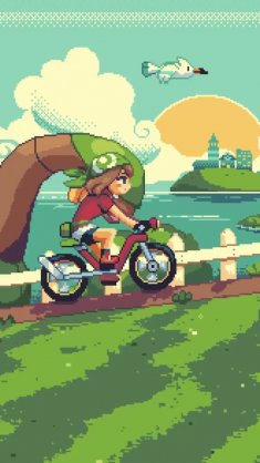 may riding a bike (pokemon emerald) live wallpaper