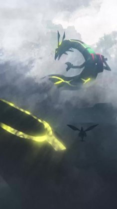 rayquaza flying in the dark sky live wallpaper