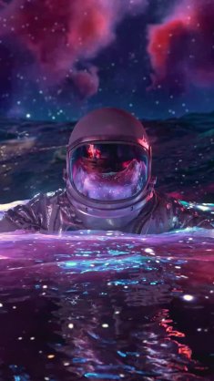 astronaut floating in space live wallpaper