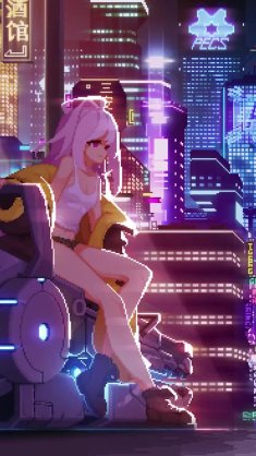 emily in the cyberpunk city live wallpaper