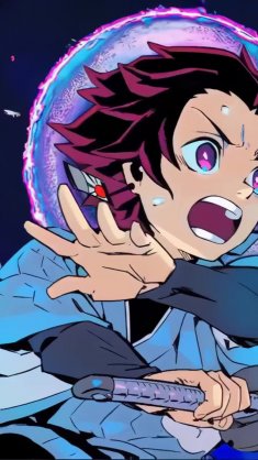 tanjiro kamado in his water style (kimetsu no yaiba) live wallpaper