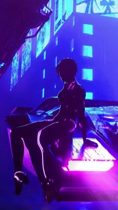futuristic cyberpunk neon girl live wallpaper