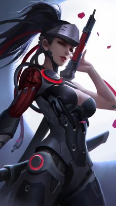 female genji (overwatch) live wallpaper