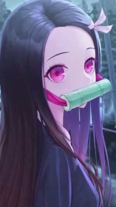 nezuko kamado near the lake live wallpaper