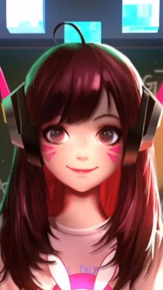 dva with heart from cubes  behind live wallpaper