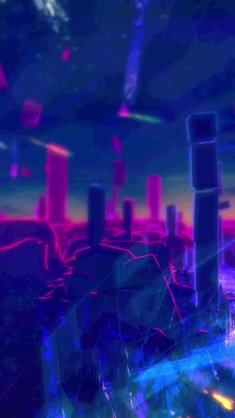 abstract cyberpunk city live wallpaper