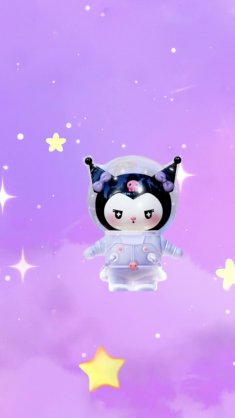 kuromi in space (hello kitty) live wallpaper