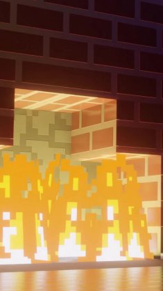 fireplace in minecraft live wallpaper