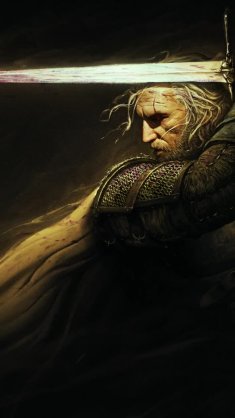 geralt of rivia with sword from witcher 3 live wallpaper