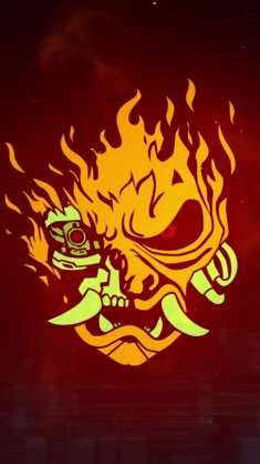 burning demon samurai (cyberpunk 2077) live wallpaper