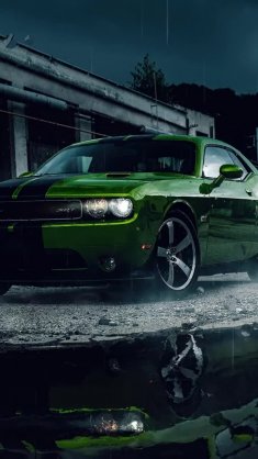 green dodge challenger live wallpaper